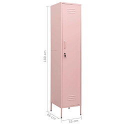 vidaXL Armoire à casiers Rose 35x46x180 cm Acier pas cher