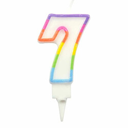 Paris Prix Bougie d'Anniversaire Chiffre 7 7cm Multicolore