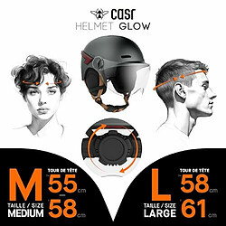 Avis CASR Casque Glow, Casque de Protection LED pour mobilité Urbaine certifié EPI, crème, Taille L, visière trasparente & détachable, avec LED et Clignotants, télécommande Universelle, Taille Ajustable