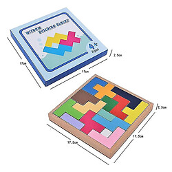 Acheter Universal Enfants 3 Taille Cube Tetris Tangram Puzzle Jouet Jouet Educatif Jouet en Bois Cerveau Trailer