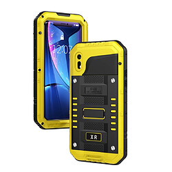 Wewoo Coque Renforcée en alliage de zinc + antichoc étanche à la poussière pour iPhone XR Jaune