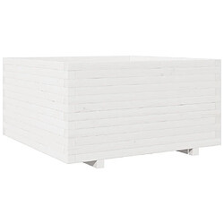 vidaXL Jardinière blanc 90x90x49,5 cm bois de pin massif