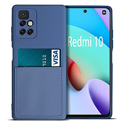 Coque en silicone avec porte-carte saphire pour votre Xiaomi Redmi 10/Redmi 10 Prime