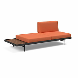 Inside 75 INNOVATION LIVING Canapé design PURI convertible lit 195*80 cm tissu Argus Rust avec table noyer