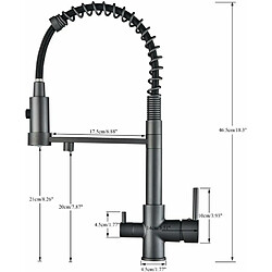 Avis Robinet de Cuisine à Ressort en Spirale, Robinet d'Évier avec Douchette Extensible