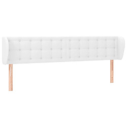 Maison Chic Tête de lit scandinave avec oreilles,meuble de chambre Blanc 203x23x78/88 cm Similicuir -MN61542