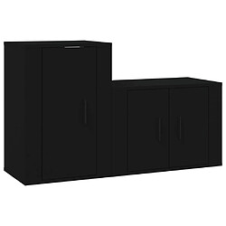 Maison Chic Ensemble de meubles TV 2 pcs pour salon - noir bois d'ingénierie -MN44629