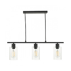 Luminaire Center Suspension Miu Noir mat,verre 3 ampoules 22cm