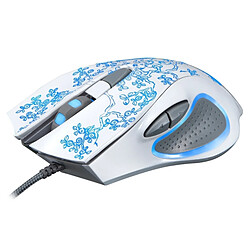 Wewoo Souris ZGB 169 USB 2400DPI de jeu E-sport optique filaire ajustable à quatre vitesses avec contre-poidsLongueur 1,45 m Blanc