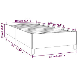 vidaXL Cadre de lit sans matelas gris clair 100x200 cm velours pas cher