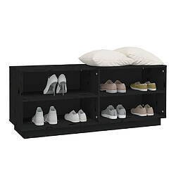 Avis vidaXL Armoire à chaussures Noir 110x34x45 cm Bois de pin massif