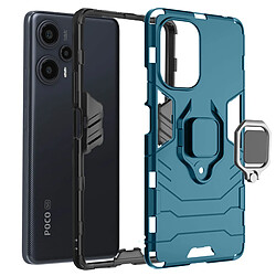 Avizar Coque pour Xiaomi Poco F5 Antichoc Anneau Support Ring Collection Bleu Clair pas cher