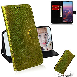 Wewoo Housse Coque Pour Huawei P20 Couleur unie Boucle magnétique colorée Flip horizontal en cuir PU avec support et fentes cartes et portefeuille et lanière jaune