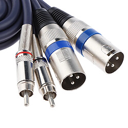 Avis câble de raccordement double xlr mâle à double rca mâle, cordon audio 2-xlr à 2-rca 1m