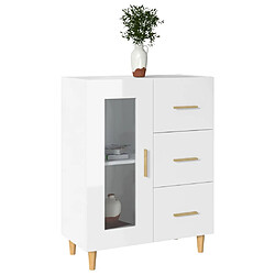 Avis vidaXL Buffet Blanc brillant 69,5x34x90 cm Bois d'ingénierie