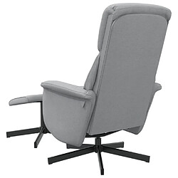 Acheter vidaXL Fauteuil inclinable avec repose-pied gris clair tissu