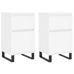 vidaXL Buffets 2 pcs blanc 40x35x70 cm bois d’ingénierie