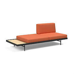 Inside 75 INNOVATION LIVING Canapé design PURI convertible lit 195*80 cm tissu Argus Rust avec table chêne