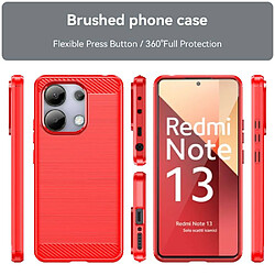 Htdmobiles Coque pour Xiaomi Redmi Note 13 4G - housse etui silicone gel carbone + verre trempe - ROUGE