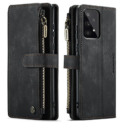 Etui en PU CASEME avec support et pochette zippée noir pour votre Samsung Galaxy A33 5G