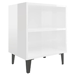 Avis Maison Chic Lot de 2 Tables de chevet,Table de nuit,Table d'appoint pour salon pieds en métal - blanc brillant 40x30x50cm -MN74597