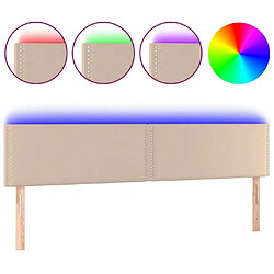 Maison Chic Tête de lit moderne à LED lumineuse pour chambre - Décoration de lit Cappuccino 180x5x78/88 cm Similicuir -MN39487