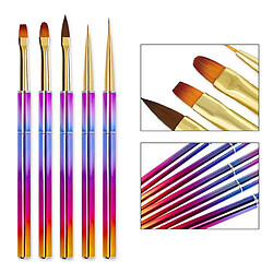 5x Nail Art Pinceaux Pen Liner Peinture Outils Constructeur Gel Brosse Liner Pinceau pas cher