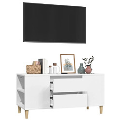 Acheter vidaXL Meuble TV Blanc 102x44,5x50 cm Bois d'ingénierie