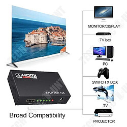 Avis Tech Discount TD® Répartiteur TV haute résolution 1080p 4k amplification visionner contenu qualité multimédia appareil photos téléphone ordinateur