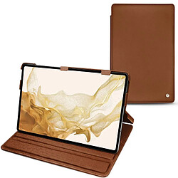 Housse cuir Samsung Galaxy Tab S8 - Rabat horizontal - Marron ( Nappa - Pantone #8B4720 ) - NOREVE