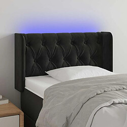 Maison Chic Tête de lit scandinave à LED,meuble de chambre Noir 83x16x78/88 cm Velours -MN49303