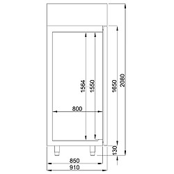 Armoire Pâtisserie Positive Pro Line en Acier Inoxydable - 850 Litres - Combisteel