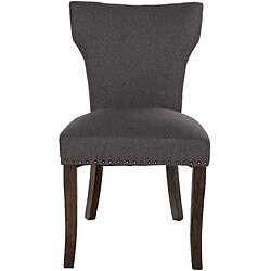 Acheter Decoshop26 Lot de 2 chaises de salle à manger boutons décoratifs en tissu gris foncé et pieds en bois marron foncé 10_0001586