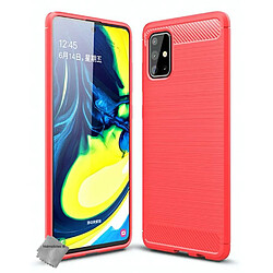 Htdmobiles Coque silicone gel carbone pour Samsung Galaxy A71 + film ecran - ROUGE