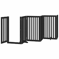 Avis vidaXL Barrière pour chien porte pliable 15panneaux noir bois peuplier