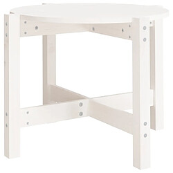 vidaXL Table basse Blanc Ø 62,5x45 cm Bois massif de pin