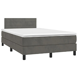 Avis Maison Chic Lit adulte- Lit + matelas,Sommier à lattes de lit avec matelas LED Gris foncé 120x200 cm -GKD76527