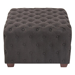 Decoshop26 Tabouret bas repose-pieds pouf forme carré en tissu gris foncé capitonné 10_0003714