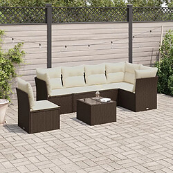 Maison Chic Salon de jardin 7 pcs avec coussins | Ensemble de Table et chaises | Mobilier d'Extérieur noir résine tressée -GKD51997