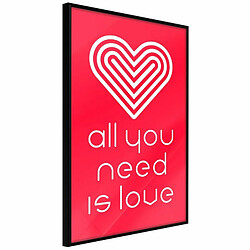 Paris Prix Affiche Murale Encadrée Love Everywhere 20 x 30 cm Noir