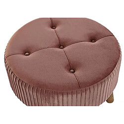 Acheter Pegane Repose-pieds en velours coloris rose pâle - Longueur 61 x Profondeur 61 x Hauteur 38 cm