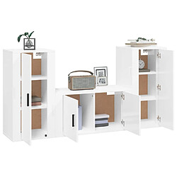 Avis Maison Chic Ensemble de meubles TV 3 pcs pour salon - Blanc brillant Bois d'ingénierie -MN72021