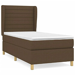 Maison Chic Lit adulte- Lit + matelas,Sommier à lattes de lit avec matelas Marron foncé 90x190 cm -GKD92501