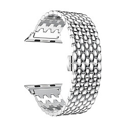 Wewoo Bracelet montre en acier inoxydable massif Dragon Grain pour Apple Watch séries 3 et 2 et 1 38 mm Argent