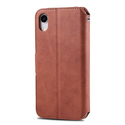 Avis Wewoo Housse Coque Pour iPhone XR AZNS Texture du mollet Etui en cuir avec rabat magnétique horizontal support et fentes cartes et cadre photo Marron