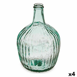 Gift Decor Bouteille Rayures Décoration 16 x 29,5 x 16 cm Transparent (4 Unités)