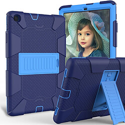 Wewoo Housse Coque de protection en silicone bicolore antichoc avec support pour Galaxy Tab A 10.1 2019 / T510 Bleu foncé +