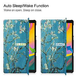 Avis Etui en PU support triple motif imprimé arbre avec des fleurs pour votre Samsung Galaxy Tab A 10.1 (2019) SM-T515