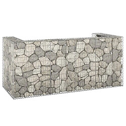 vidaXL Mur en gabion pour poubelles Acier galvanisé 254x100x110 cm