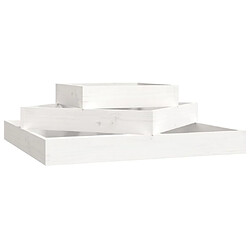 vidaXL Jardinière Blanc 83x83x27 cm Bois massif de pin